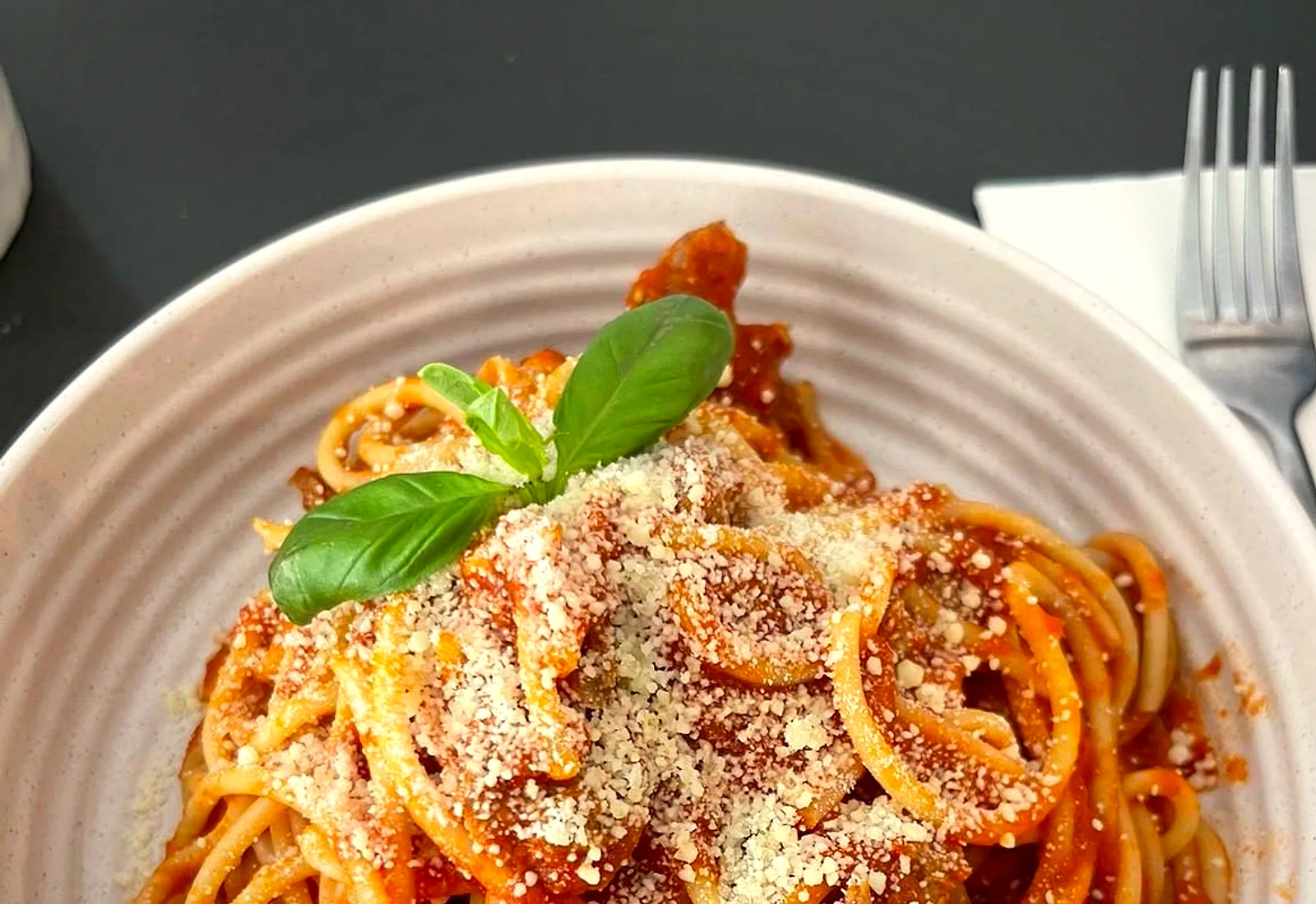 Fresh seafood pasta cooking in the pan at Stone Milled
